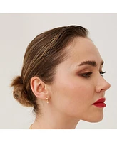 Spero London Heart Huggie Hoop Drop Earrings