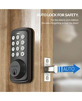 Zachvo Keyless Entry Deadbolt Lock, Electric Door Locks with Keypads and Emergency Charging Port