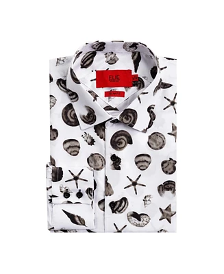 Elie Balleh Big Boys Slim Fit Sea Shell Print Shirt