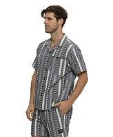 Maui and Sons Men's Dobby Fin Woven Shirt