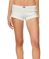Edikted Women's Avalon Dotted Pointelle Ruffle Shorts
