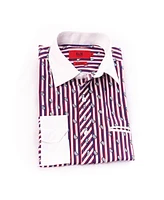 Elie Balleh Little Boys Red Slim Fit Printed Button-Down Shirt