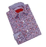 Elie Balleh Big Boys Blue Printed Short Sleeve Slim Fit Shirt