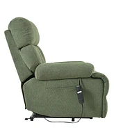 Electric Power Lift Recliner Chair for Elderly and Seniors, with Remote and Side Pocket (Dark Green)
