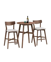 31.5 Inch Oversize Round Bar Table, Wooden High Top Kitchen Dining Table for Pub,Living Room,Restaurant,Cocktail Bar,Walnut