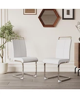 Upholstered C-leg Modern Dining Side Chair (Set of 2)