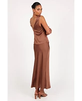 Petal and Pup Women's Nellie Satin Midi Skirt
