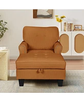 2-in-1 Chaise Lounge and Sleeper Sofa with Storage and Stylish Design