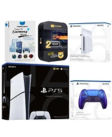 Sony PlayStation 5 Slim Digital Bundle with Disc Drive, Extra Controller, MightySkins Code and Year Extended Warranty