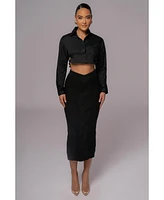 Jluxlabel Women's Merine Knit Midi Skirt