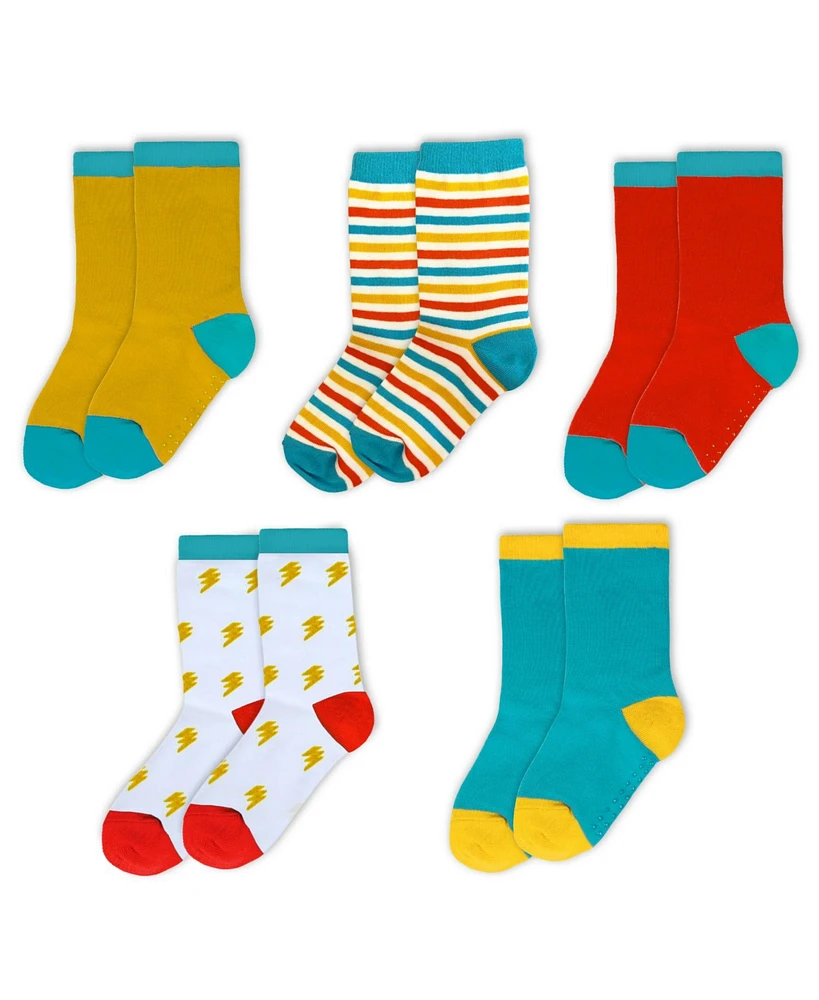 Mightly Kids Organic Cotton Crew Socks 5-pack