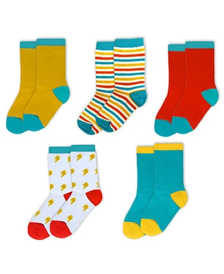 Mightly Kids Organic Cotton Crew Socks 5-pack