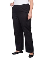 Alfred Dunner Plus Mid-Rise Straight Leg Short Length Casual Pants