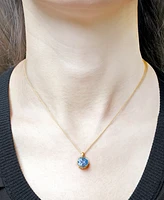 Sky Blue Topaz Bezel Circle 18" Pendant Necklace (3-3/4 ct. t.w.) in 14k Gold