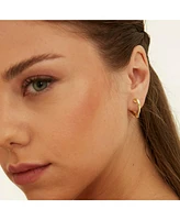 Spero London Sterling Silver Heart Hoop Earrings