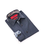 Elie Balleh Little Boys Navy Button-Down Slim Fit Shirt