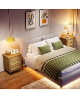 Tribesigns 3-Drawer Rattan Night Stand Side Table, Accent Bedside Tables End Table for Bedroom and Small Spaces, Easy Assembly (1)