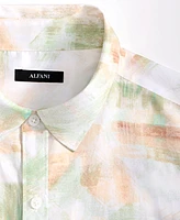 Alfani Men's Painterly Texture Short Sleeve Button-Front Shirt, Exclusively at Macy's