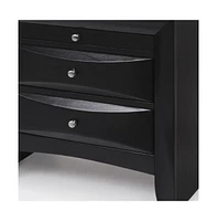 Three Drawer Solid Wood Nightstand – Functional and Elegant Bedroom Storage Solution