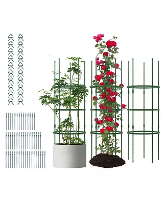 3 Pack 60 inch Adjustable Tall Plant Support Trellis for Climbing Plants