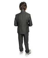 Elie Balleh Boys Black Slim Fit Windowpane Jacket