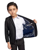 Elie Balleh Boys Black Slim Fit Windowpane Jacket