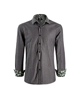 Elie Balleh Big Boys Slim Fit Jacquard Dot Shirt