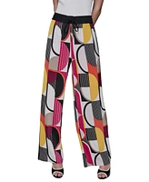 Karl Lagerfeld Paris Women's Geo-Print Pull-On Pants