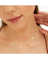 Spero London Star Sterling Silver Station Necklace