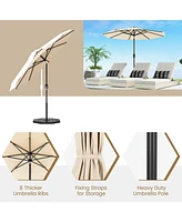 9 Ft Outdoor Market Patio Table Umbrella Push Button Tilt Crank Lift