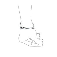 Bling Jewelry Bar Name Plated identification Id Bracelet 5 Mm Miami Cuban Curb Link Chain Link 180 Gauge .925 Sterling Silver