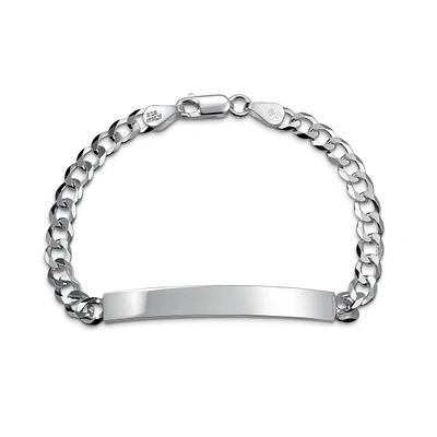 Bling Jewelry Bar Name Plated identification Id Bracelet 5 Mm Miami Cuban Curb Link Chain Link 180 Gauge .925 Sterling Silver