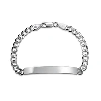 Bling Jewelry Bar Name Plated identification Id Bracelet 5 Mm Miami Cuban Curb Link Chain Link 180 Gauge .925 Sterling Silver