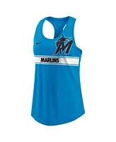 Nike Women's Blue Miami Marlins Cropped Logo Performance Racerback Tank Top
