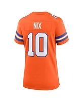 Nike Women's Bo Nix Orange Denver Broncos Mile High Collection 1977 Throwback Player Game Jersey