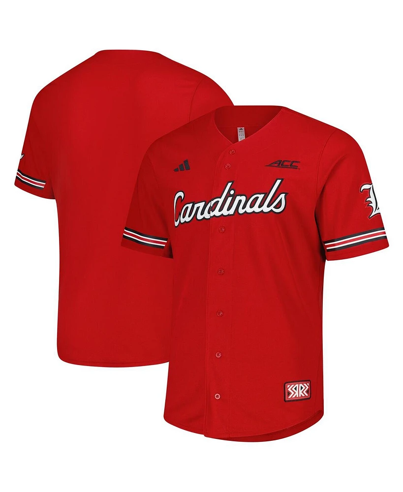 Adidas Men's Red Louisville Cardinals Reversible Retro Full-Button Baseball Jersey