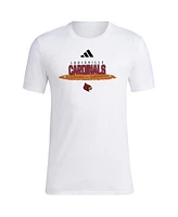 Adidas Men's White Louisville Cardinals Softball Pitcher's Circle T-Shirt
