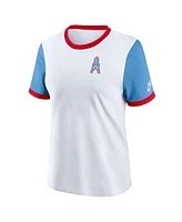 Nike Women's White/Light Blue Tennessee Titans Rewind Ringer T-Shirt