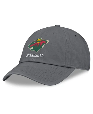 Fanatics Men's Charcoal Minnesota Wild Washed Adjustable Hat