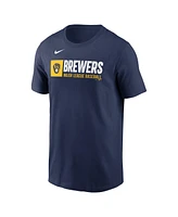 Nike Men's Navy Milwaukee Brewers Team Block T-Shirt