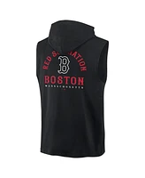 Fanatics Men's Black Boston Red Sox Fire Speed Sleeveless Pullover Hoodie
