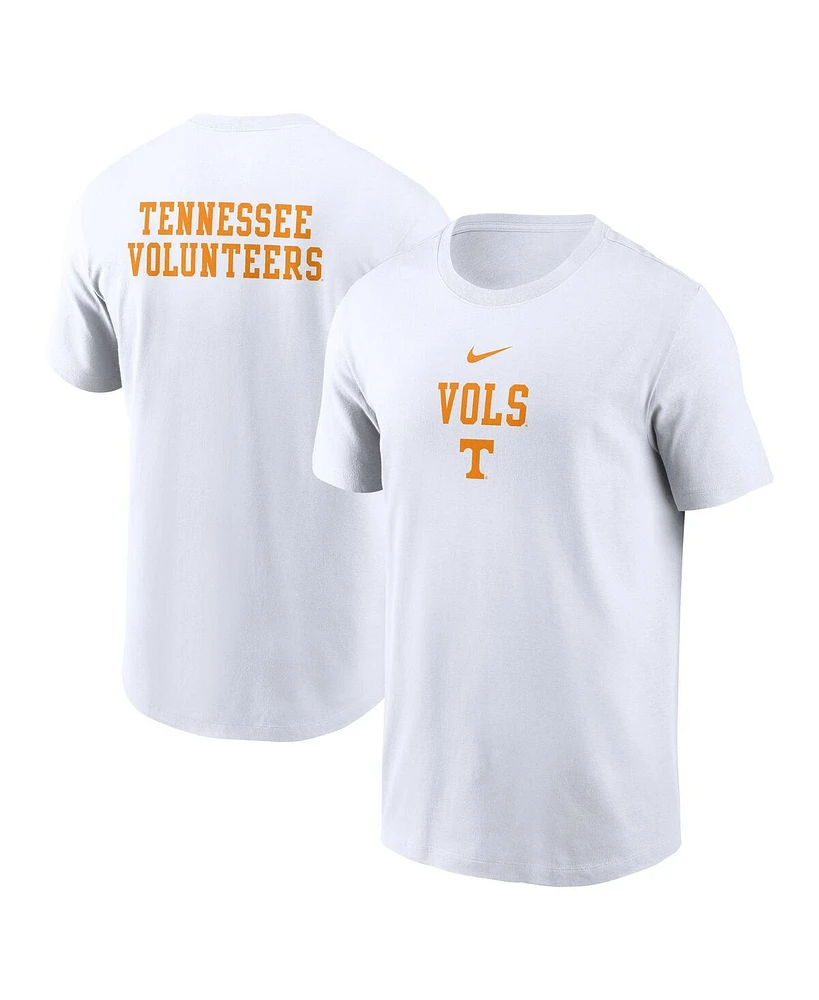 Nike Men's White Tennessee Volunteers 2-Hit Stacked T-Shirt