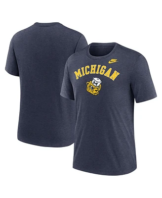 Nike Men's Heather Navy Michigan Wolverines Legacy Arch Tri-Blend T-Shirt