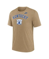 Nike Men's Heather Light Brown Kentucky Wildcats Legacy Arch Tri-Blend T-Shirt