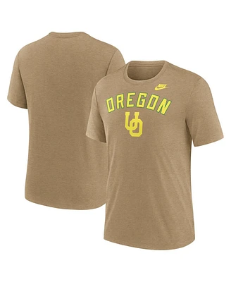 Nike Men's Heather Light Brown Oregon Ducks Legacy Arch Tri-Blend T-Shirt