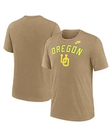 Nike Men's Heather Light Brown Oregon Ducks Legacy Arch Tri-Blend T-Shirt