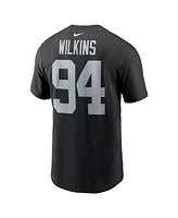 Nike Men's Christian Wilkins Black Las Vegas Raiders Player Name Number T-Shirt