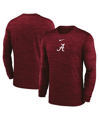 Nike Men's Crimson Alabama Tide 2025 Sideline Velocity Performance Long Sleeve T-Shirt