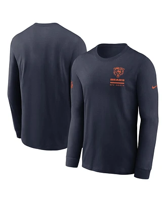 Nike Men's Navy Chicago Bears Sideline Performance Long Sleeve T-Shirt