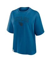 Nike Women's Blue Tennessee Titans Glory Arch Boxy T-Shirt